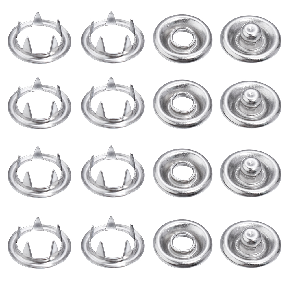 Snap Fastener Set - SAUVOO-Botão De Ferro Snap, Metal Ródio,