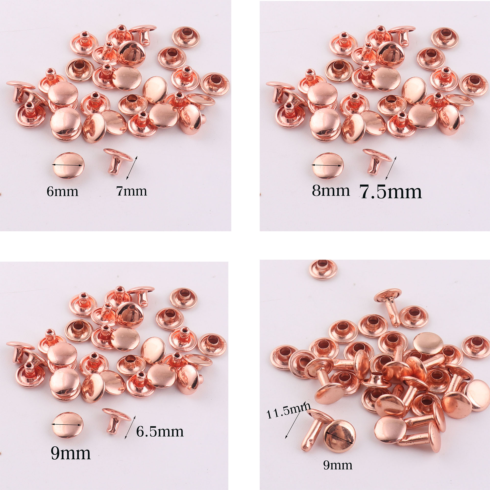 Snap Fastener Set - Rebites com tampa dupla em couro
