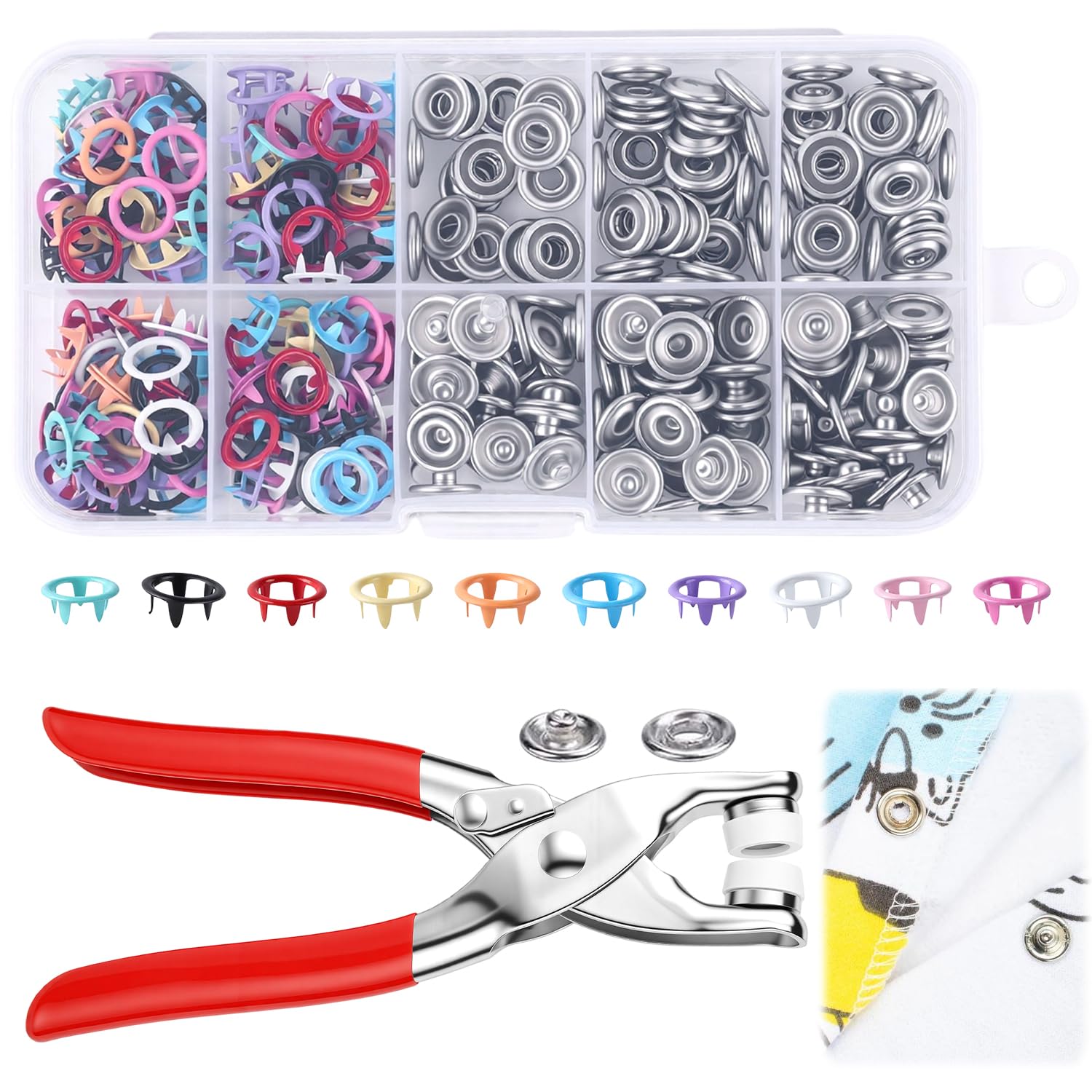 Snap Fastener Set - Kit de Costura com 100 Botões