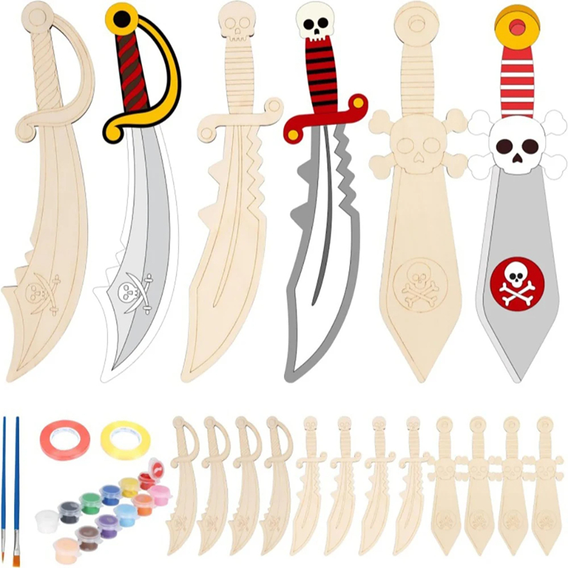 Espada de madeira pirata para  - Cosplay Prop Painting avaliação e preço