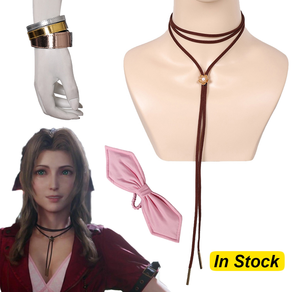 Colar e Gravata Borboleta de C - Aerith Cosplay Prop avaliação e preço