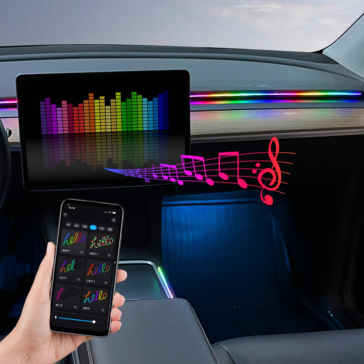 Carro led luz ambiente usb 64  - Led El Wire avaliação e preço