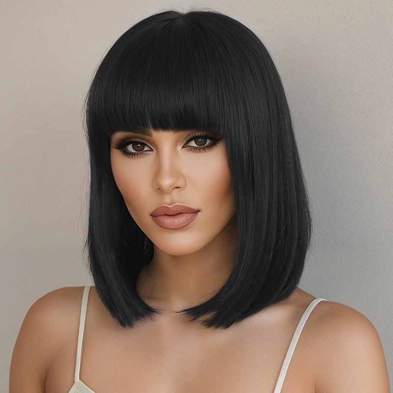 Peruca feminina curta e elegan - Wig Fiber Net avaliação e preço