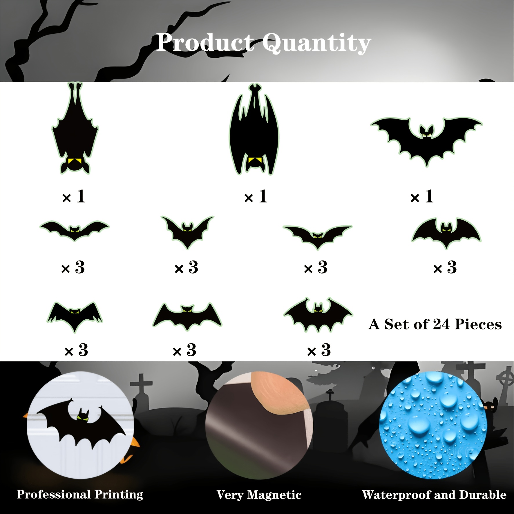 24 Morcegos Magnéticos de Hall - Cosplay Bat Prop avaliação e preço