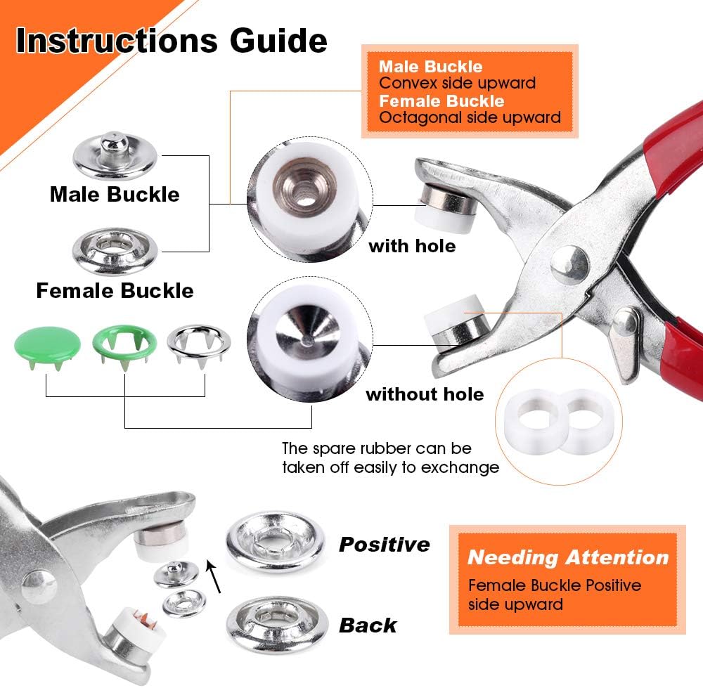 50/100 metal prong snap botão  - Snap Fastener Set avaliação e preço