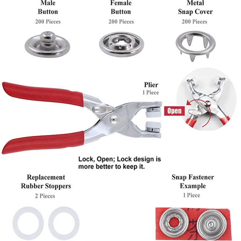 50/100 metal prong snap botão  - Snap Fastener Set avaliação e preço