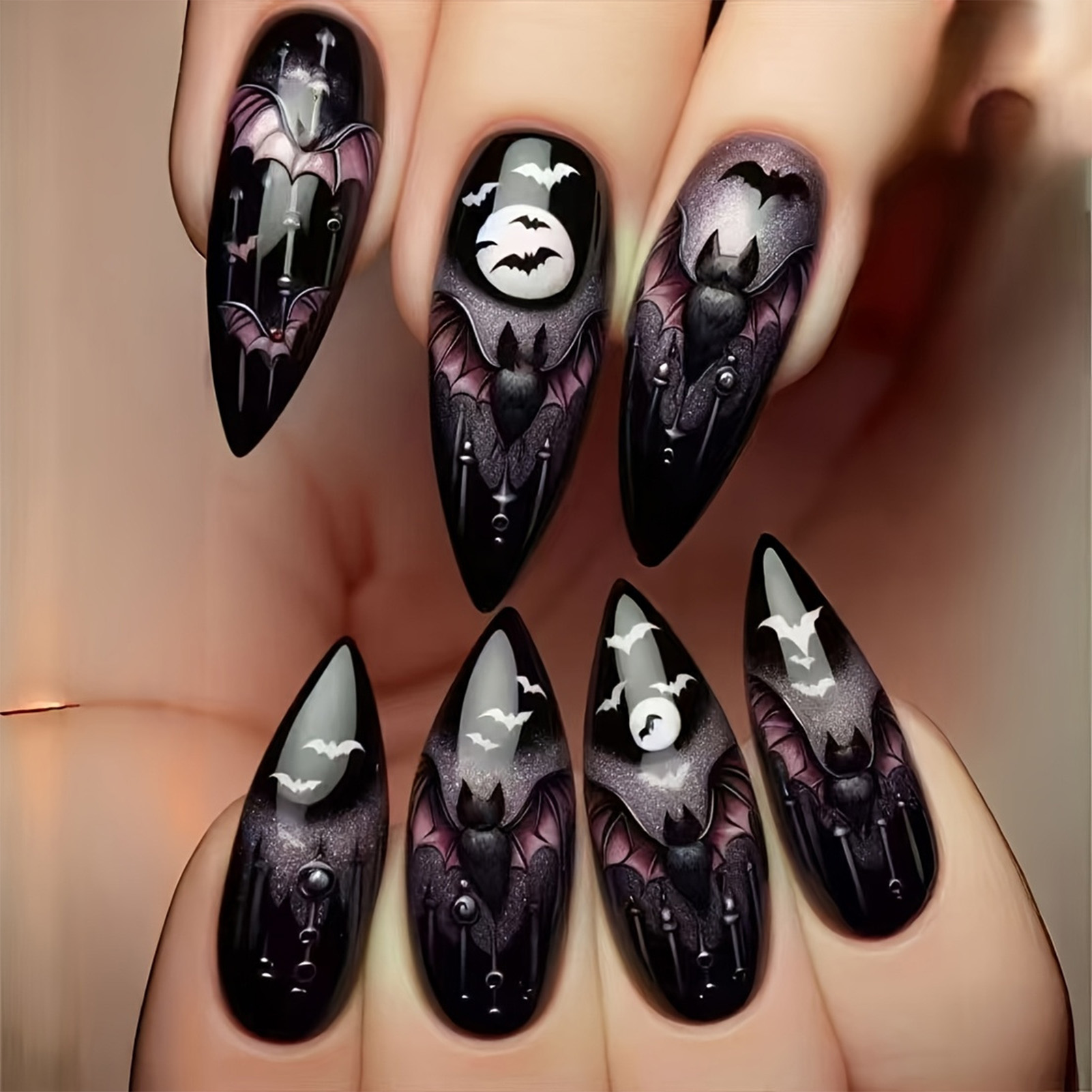 24 Unidades de Unhas Postiças  - Cosplay Bat Prop avaliação e preço