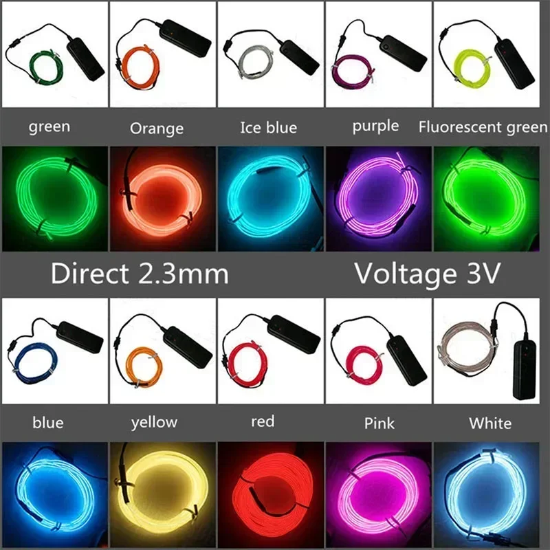 1m/3m/5m flexível luz de néon  - Led El Wire avaliação e preço