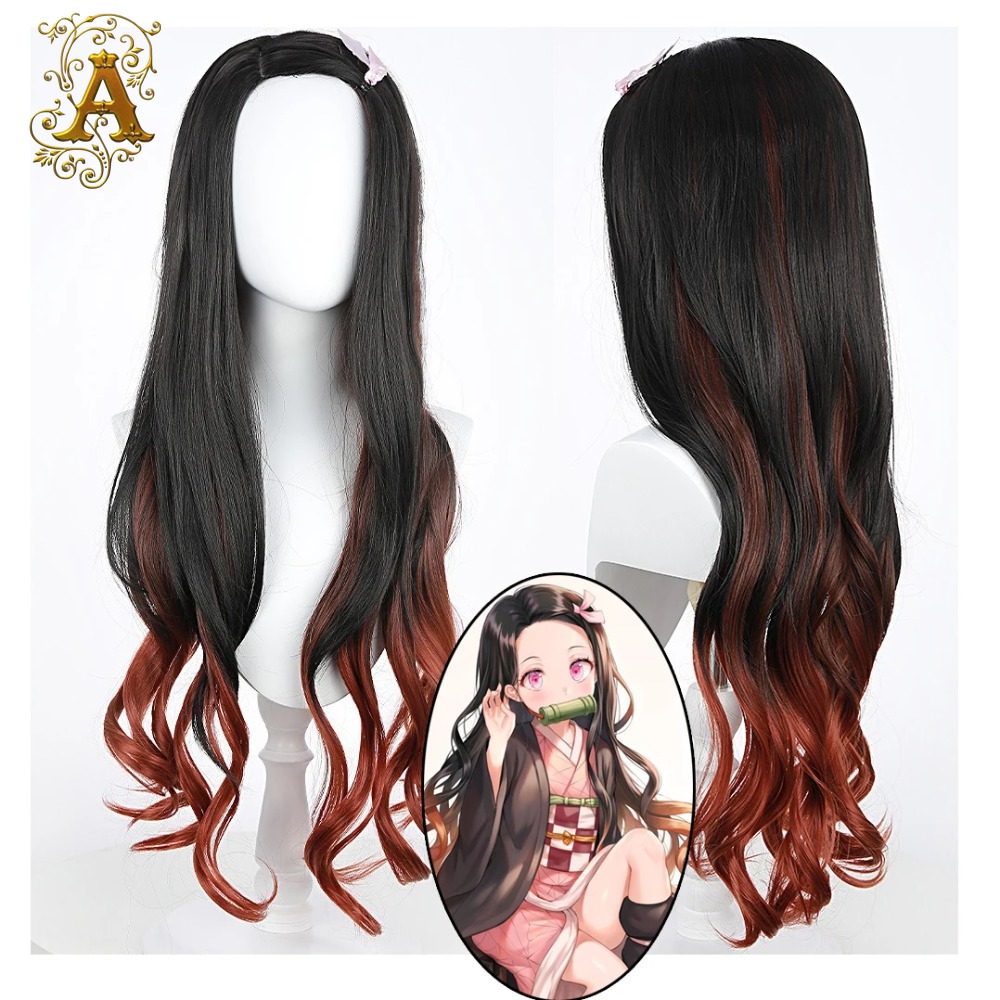 Peruca de Cosplay Nezuko com C - Wig Fiber Net avaliação e preço